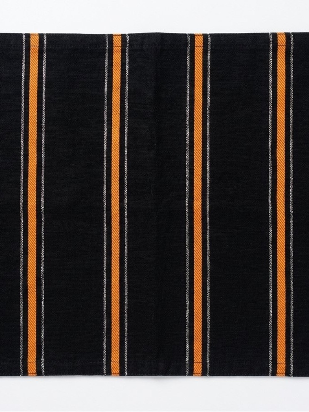 Nicole Miller Home Black Tablemat – Orange/Silver Stripes – 18x12.5
